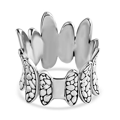 D'Joy Bali Legacy Pebble Ring in Sterling Silver (Size 8.0) 9.90 Grams