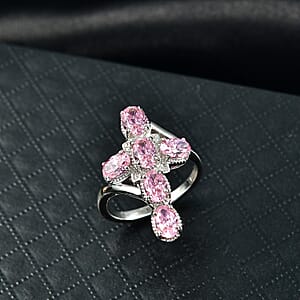 EverTrue Simulated Pink Diamond Ring in Platinum Bond (Size 10.0)