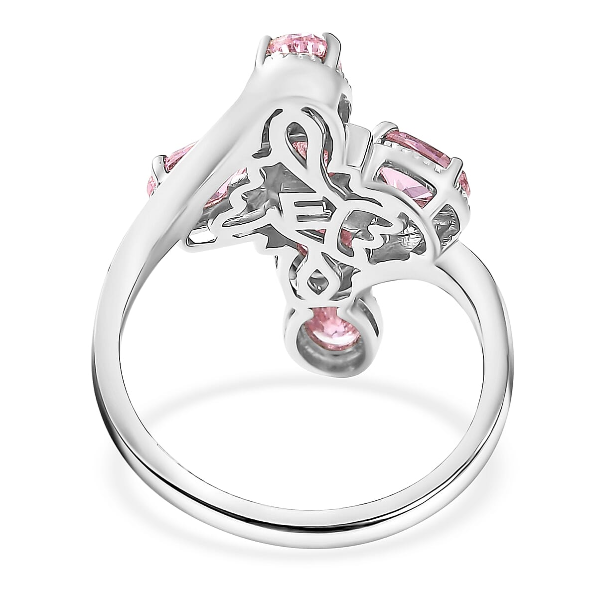 EverTrue Simulated Pink Diamond Ring in Platinum Bond (Size 10.0) image number 4
