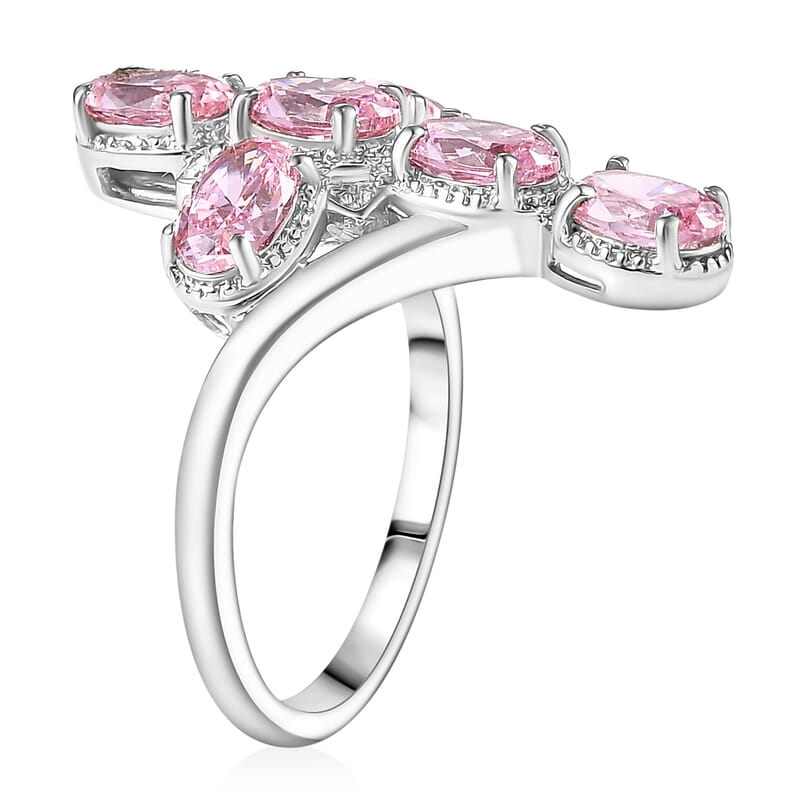 EverTrue Simulated Pink Diamond Ring in Platinum Bond (Size 11.0)