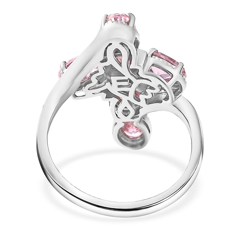 EverTrue Simulated Pink Diamond Ring in Platinum Bond (Size 11.0)