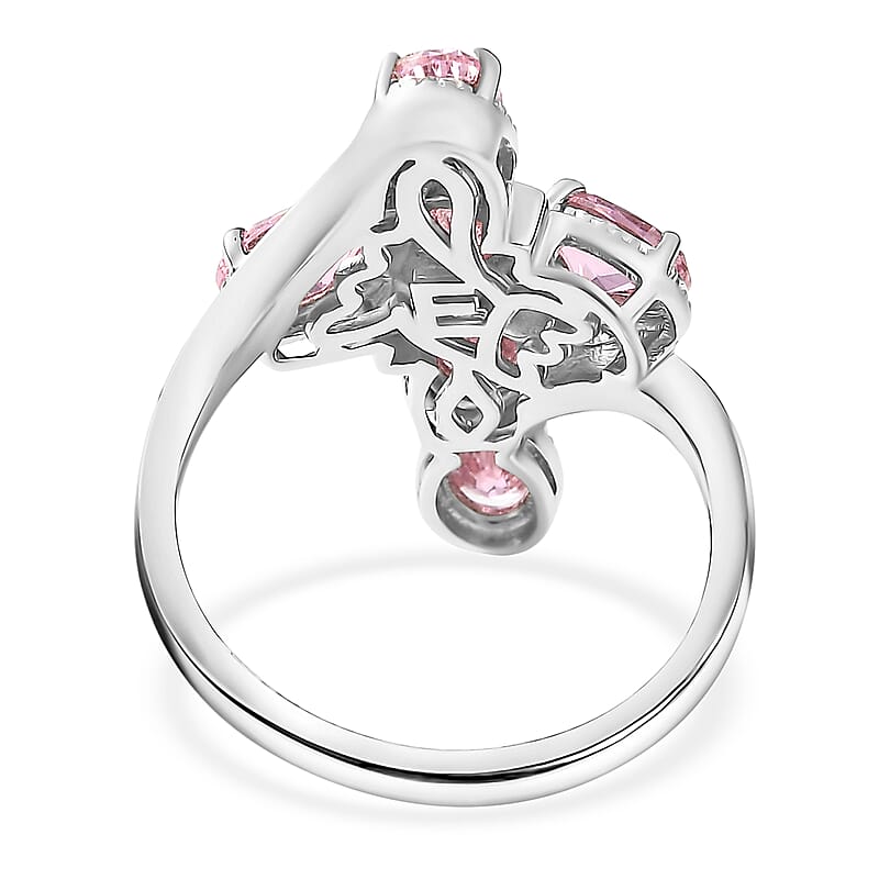 EverTrue Simulated Pink Diamond Ring in Platinum Bond (Size 11.0)