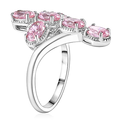 EverTrue Simulated Pink Diamond Ring in Platinum Bond (Size 6.0)