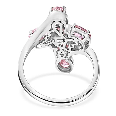 EverTrue Simulated Pink Diamond Ring in Platinum Bond (Size 8.0)