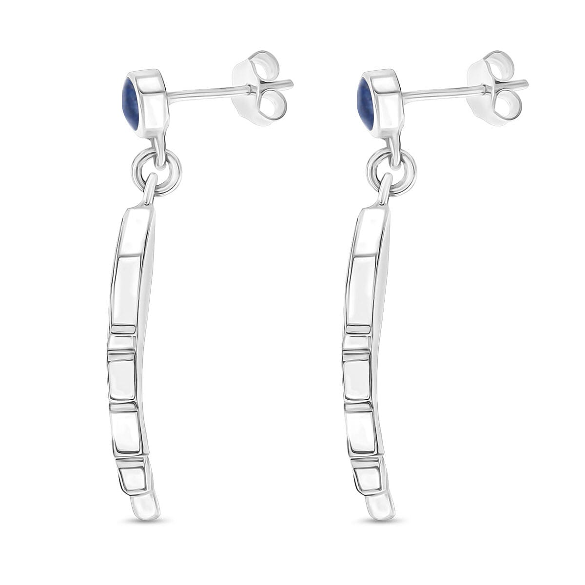 Peruvian Artistry Multi Gemstone 12.80 ctw Blue Lupe Wing Earrings in Sterling Silver image number 3