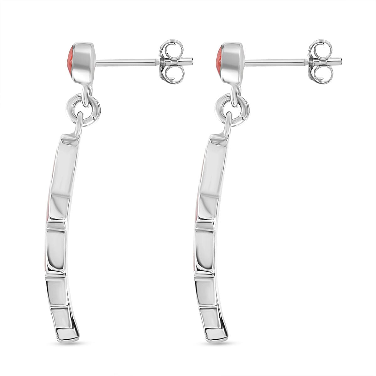 Peruvian Artistry Multi Gemstone 12.80 ctw Red Lupe Wing Earrings in Sterling Silver image number 3