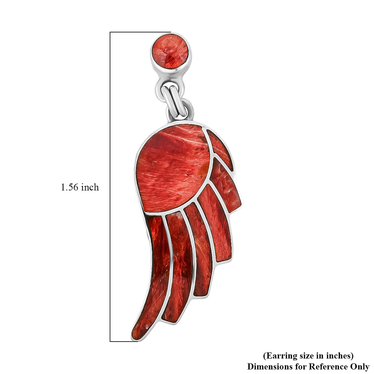 Peruvian Artistry Multi Gemstone 12.80 ctw Red Lupe Wing Earrings in Sterling Silver image number 4