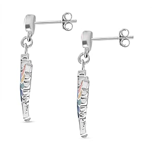 Peruvian Artistry Multi Gemstone 17.60 ctw Rainbow Colca Condor Earrings in Sterling Silver