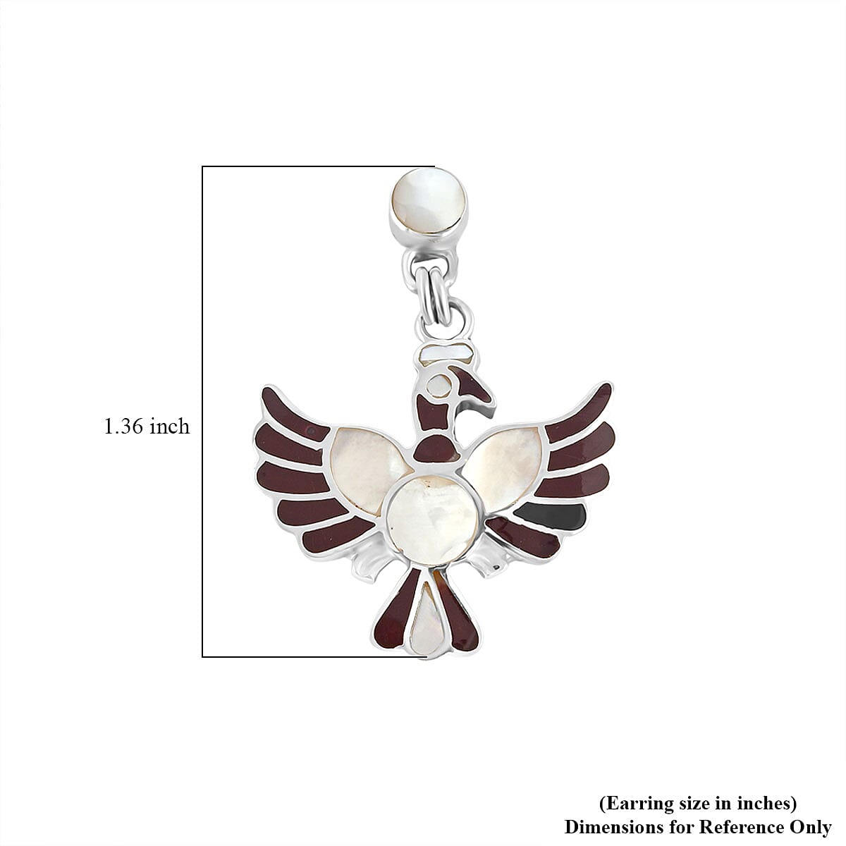 Peruvian Artistry Multi Gemstone 17.60 ctw Purple and White Colca Condor Earrings in Sterling Silver image number 4