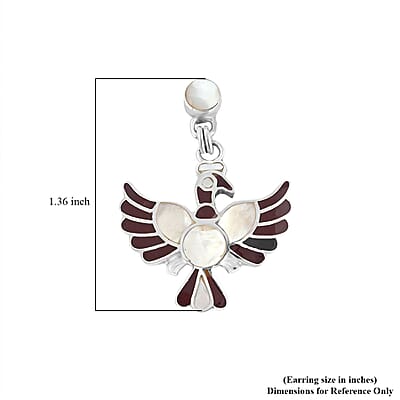 Peruvian Artistry Multi Gemstone 17.60 ctw Purple and White Colca Condor Earrings in Sterling Silver