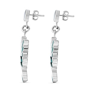 Peruvian Artistry Multi Gemstone 17.60 ctw Green and White Colca Condor Earrings in Sterling Silver