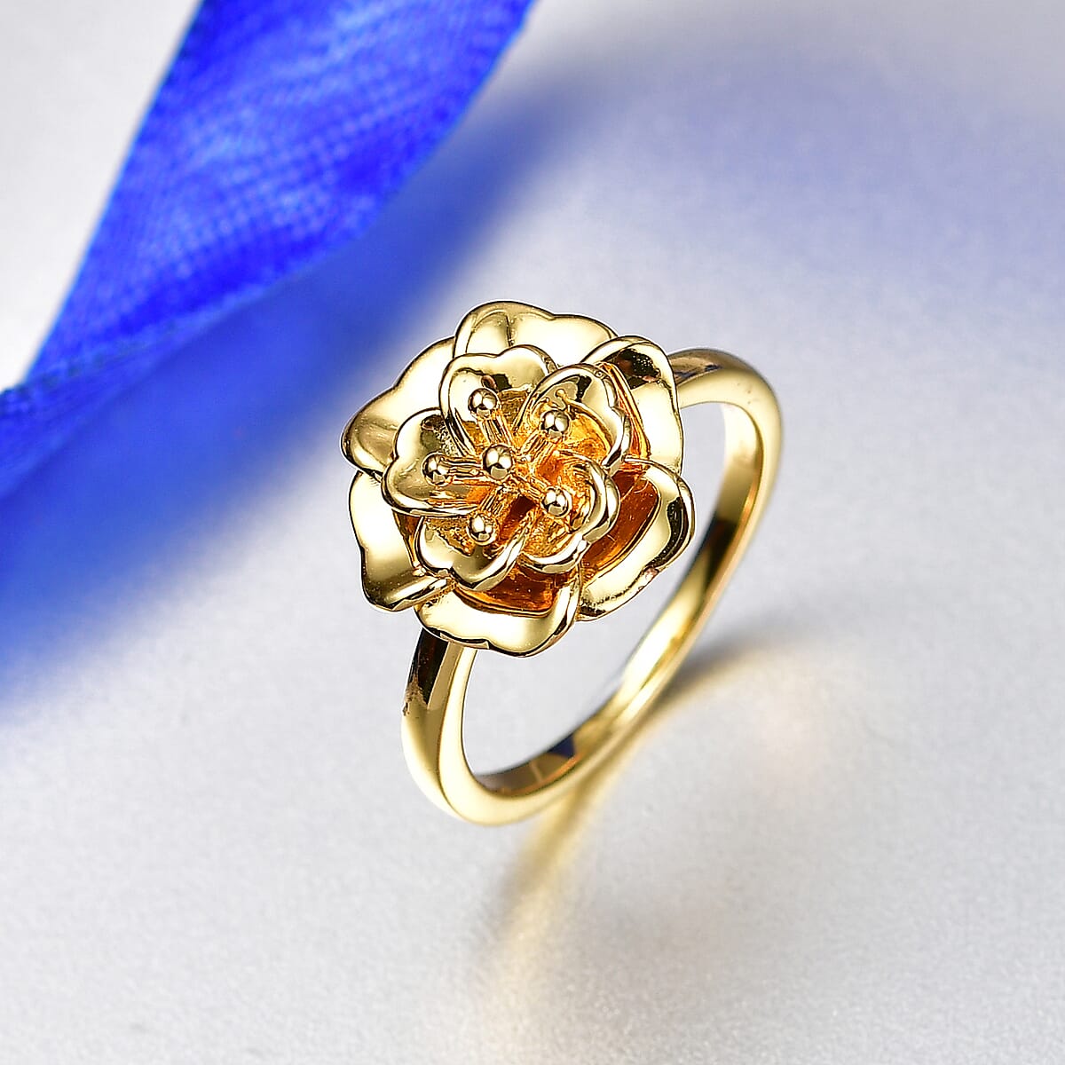 EverTrue Bronzella Collection Rose Flower Ring in 18K YG Plated Bronze (Size 10.0) image number 1