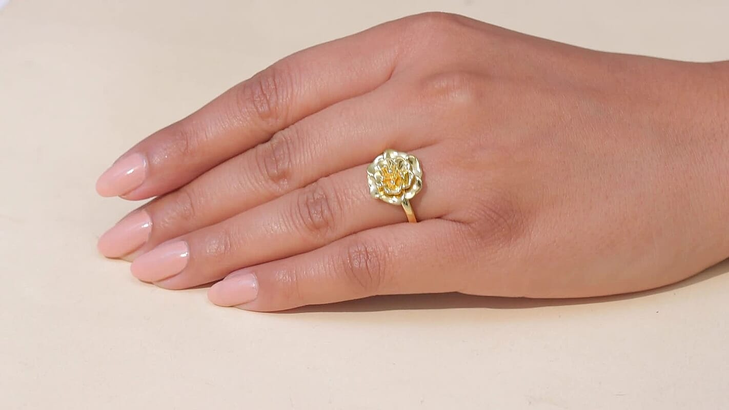 EverTrue Bronzella Collection Floral Ring in 18K YG Plated Bronze (Size 10.0) 8339919
