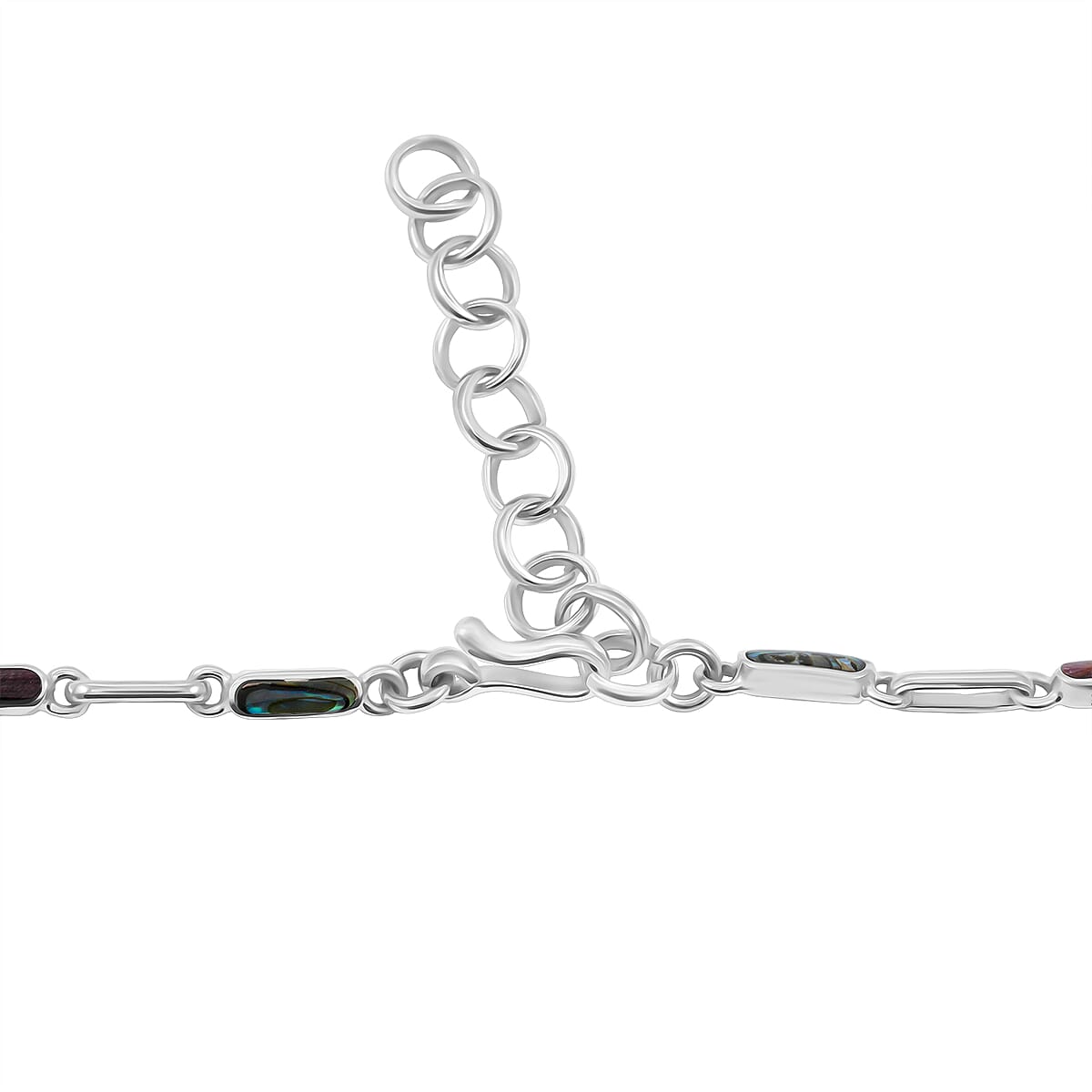 Peruvian Artistry Multi Gemstone 98.80 ctw Rainbow Sun and Moon Marina Necklace in Sterling Silver 18 Inches image number 4