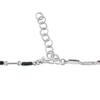 Peruvian Artistry Multi Gemstone 98.80 ctw Rainbow Sun and Moon Marina Necklace in Sterling Silver 18 Inches