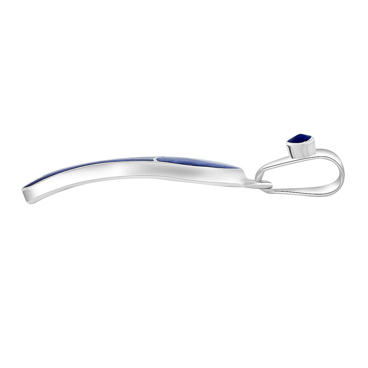 Peruvian Artistry Multi Gemstone 7.20 ctw Blue Lupe Wing Pendant without Chain in Sterling Silver image number 3