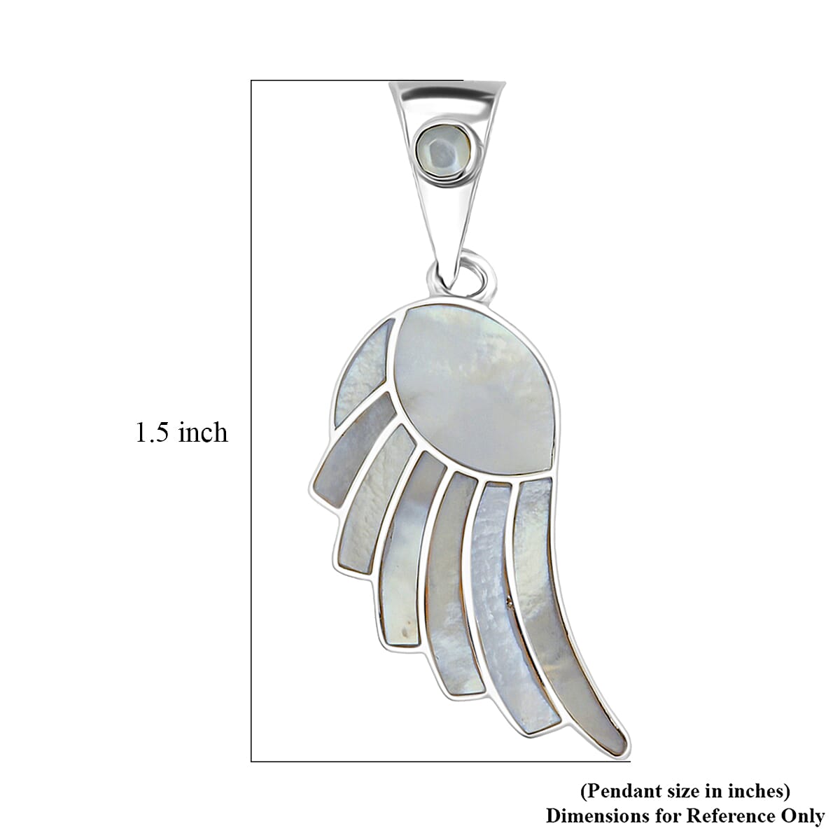 Peruvian Artistry Multi Gemstone 7.20 ctw White Lupe Wing Pendant without Chain in Sterling Silver