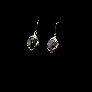 EverTrue Malagasy Labradorite 10.85 ctw Earrings in Stainless Steel
