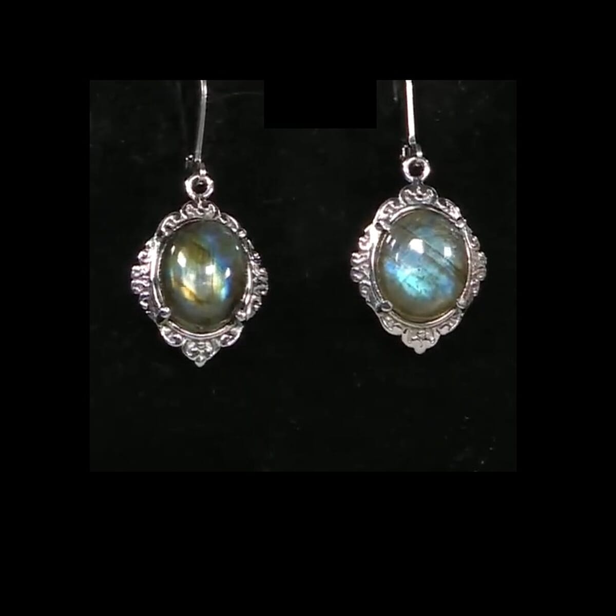 EverTrue Malagasy Labradorite 10.85 ctw Earrings in Stainless Steel image number 2