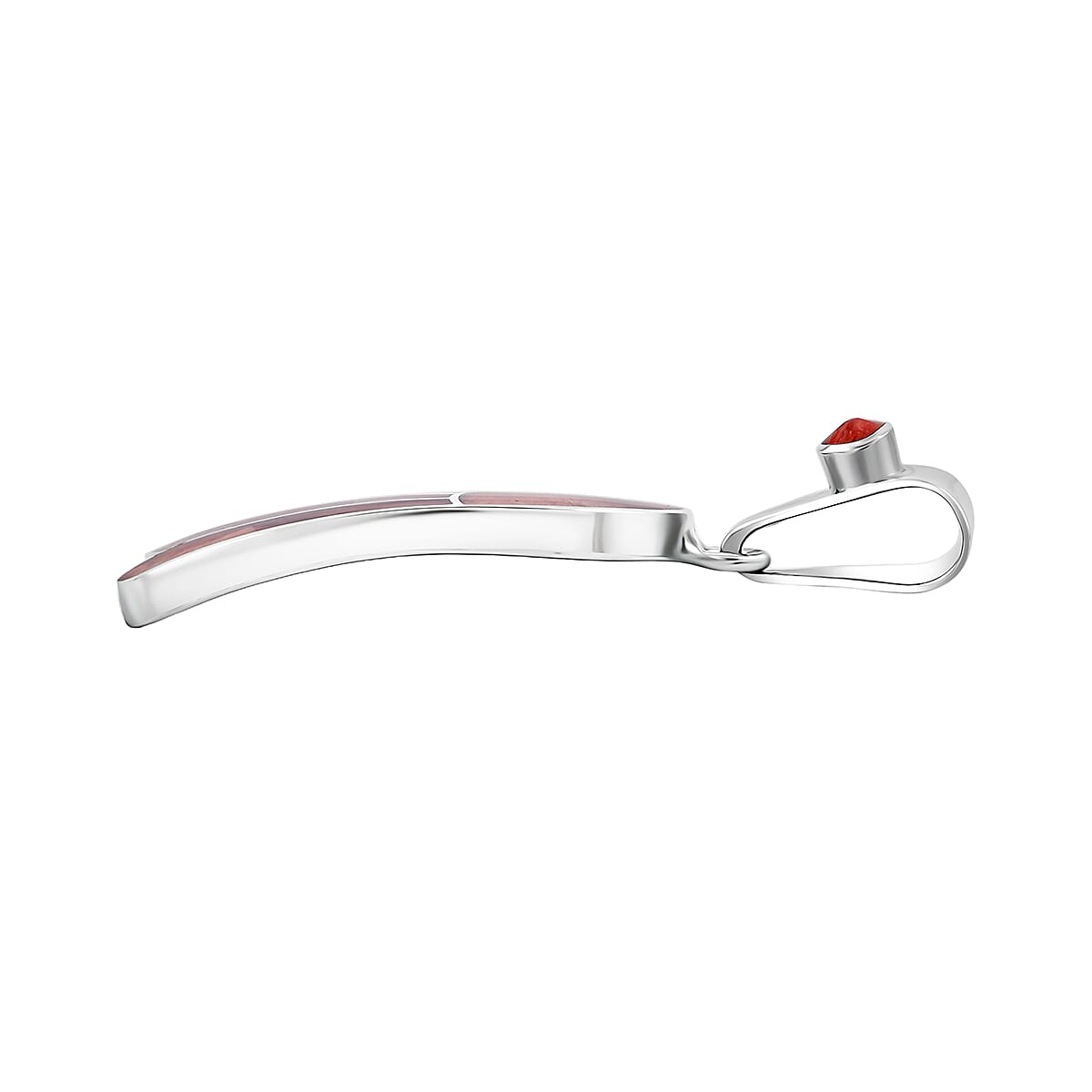 Peruvian Artistry Multi Gemstone 7.20 ctw Red Lupe Wing Pendant without Chain in Sterling Silver image number 3