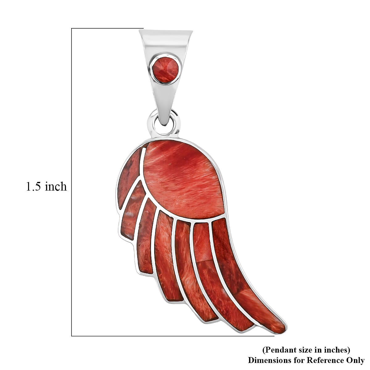 Peruvian Artistry Multi Gemstone 7.20 ctw Red Lupe Wing Pendant without Chain in Sterling Silver image number 4