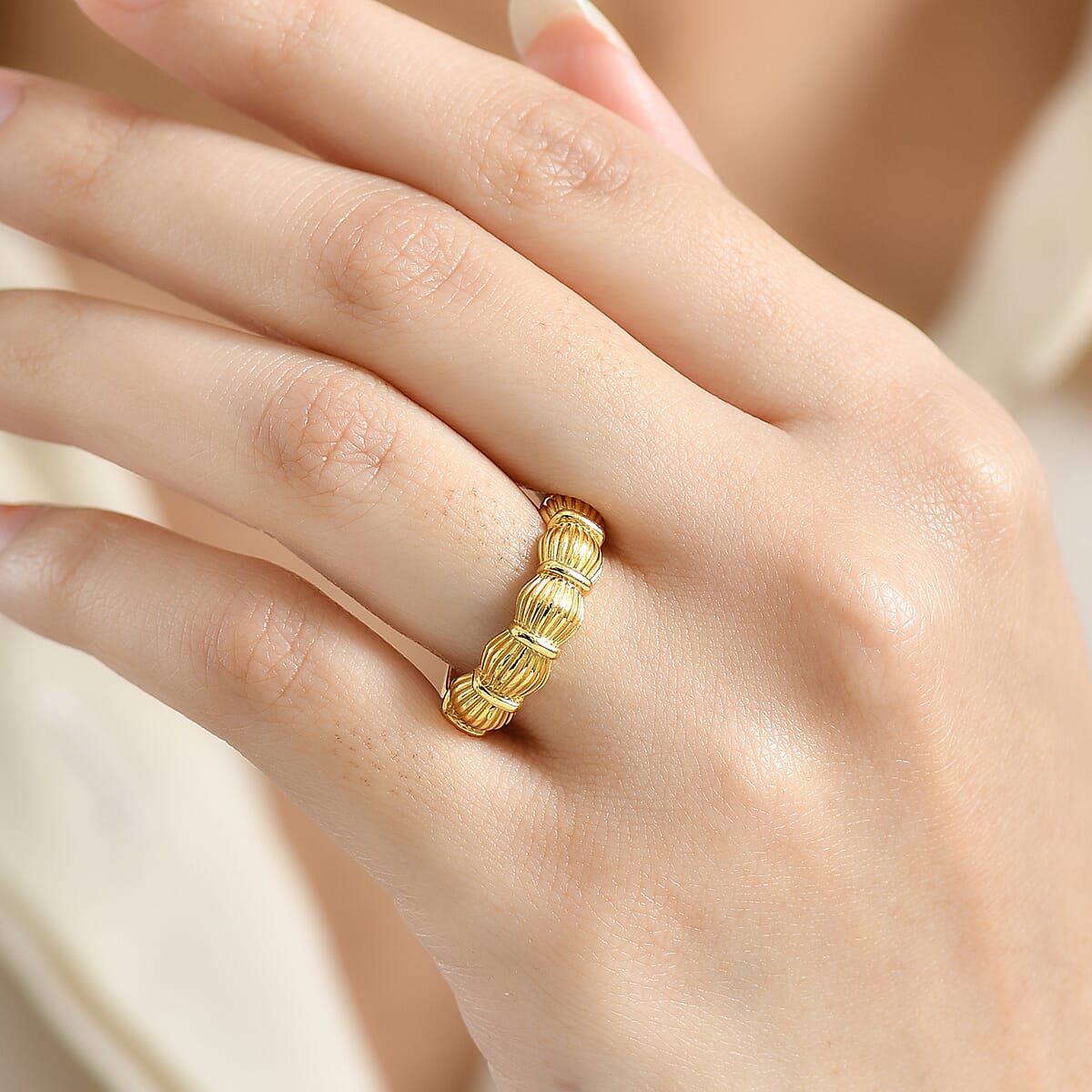 EverTrue Bronzella Collection Band Ring in 18K Yellow Gold Plated Bronze (Size 10.0) image number 2