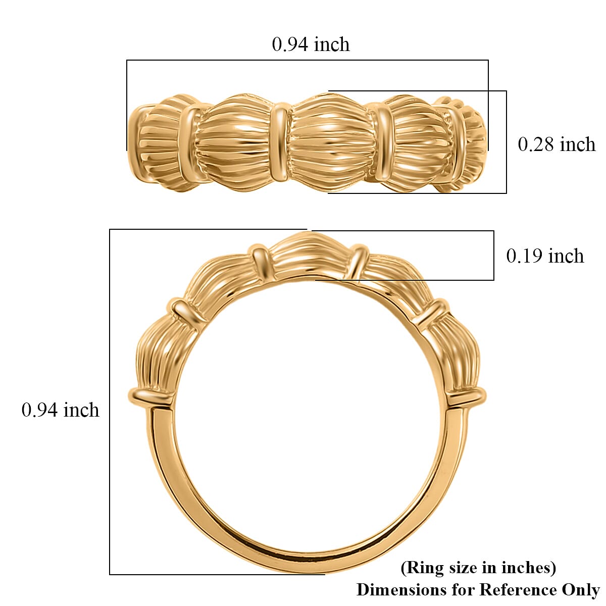 EverTrue Bronzella Collection Architect King Band Ring in 18K Yellow Gold Plated Bronze (Size 11.0) image number 5