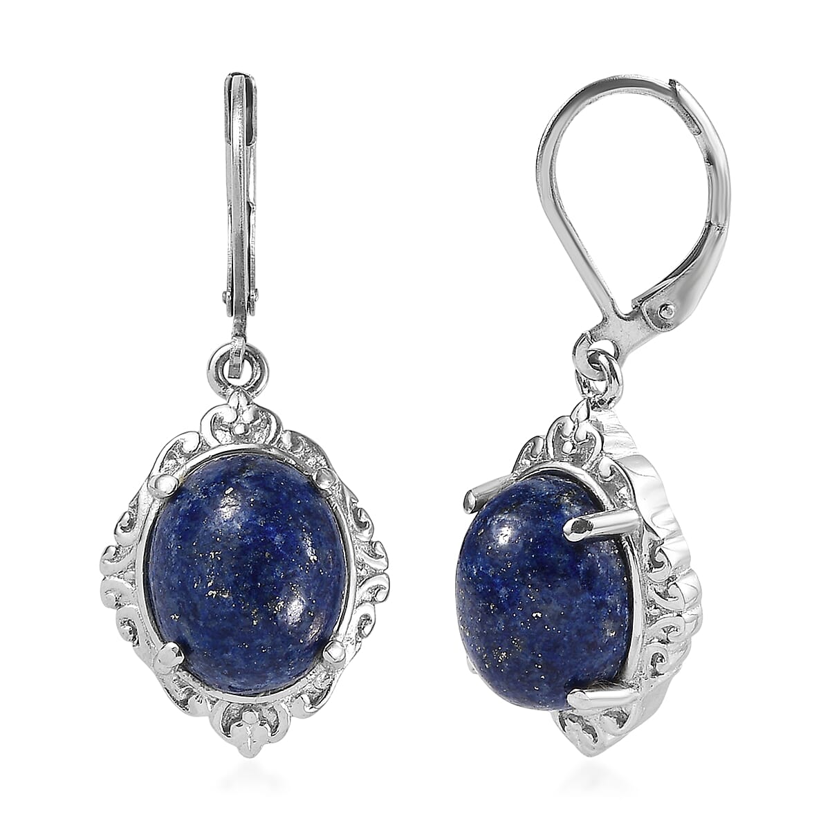 EverTrue Lapis Lazuli 11.30 ctw Earrings in Stainless Steel