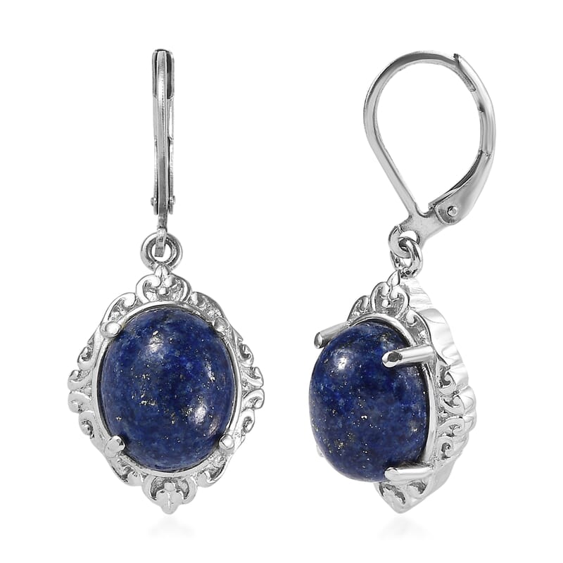 EverTrue Lapis Lazuli 11.30 ctw Earrings in Stainless Steel