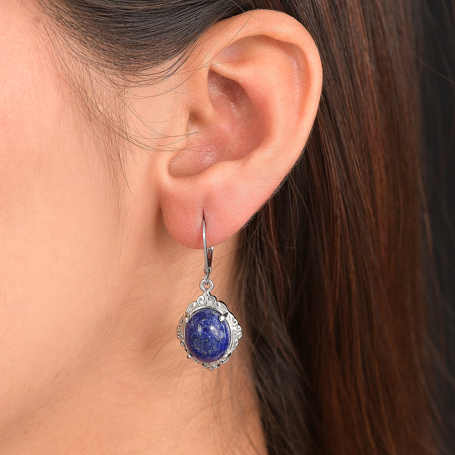 EverTrue Lapis Lazuli 11.30 ctw Earrings in Stainless Steel