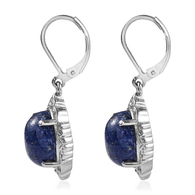 EverTrue Lapis Lazuli 11.30 ctw Earrings in Stainless Steel