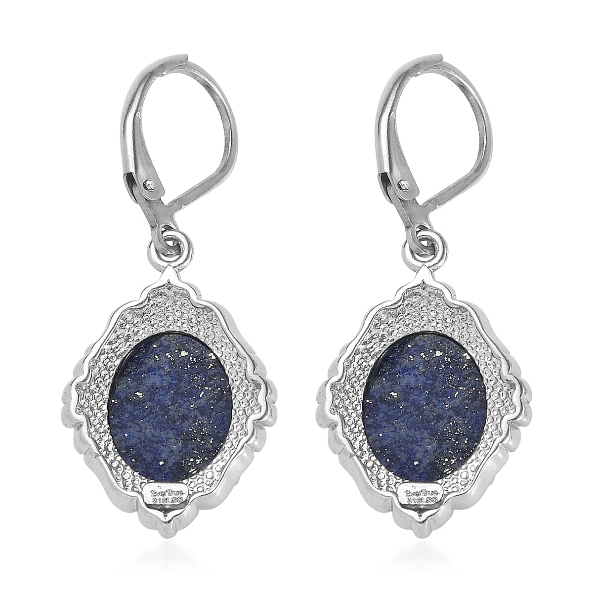 EverTrue Lapis Lazuli 11.30 ctw Earrings in Stainless Steel