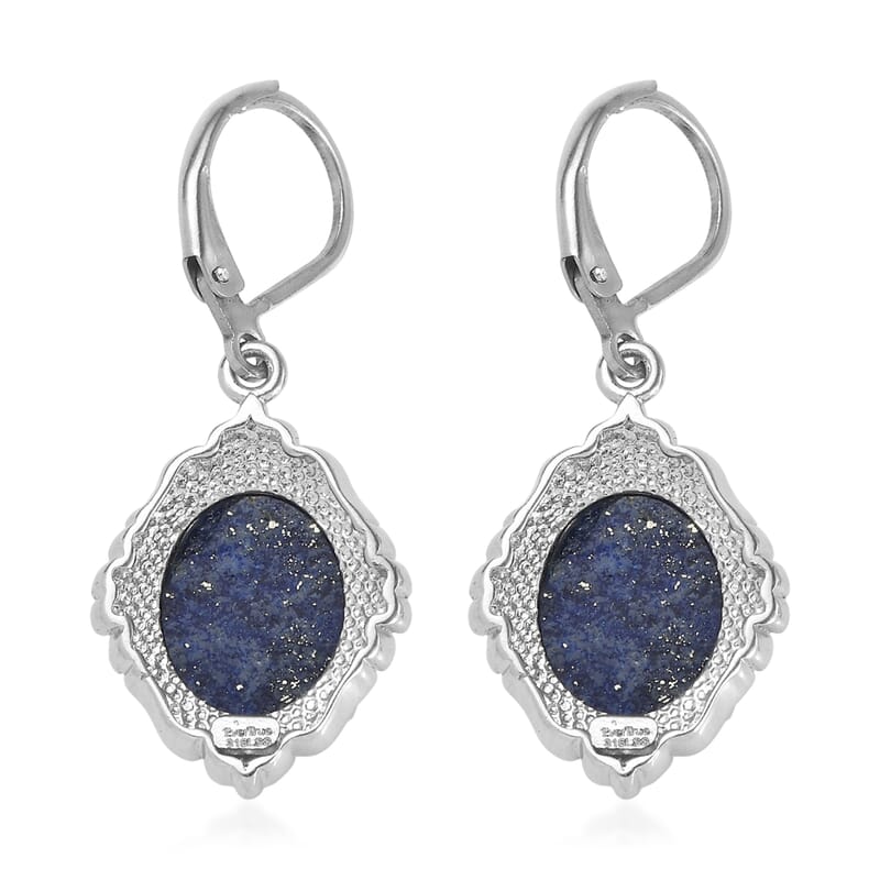 EverTrue Lapis Lazuli 11.30 ctw Earrings in Stainless Steel