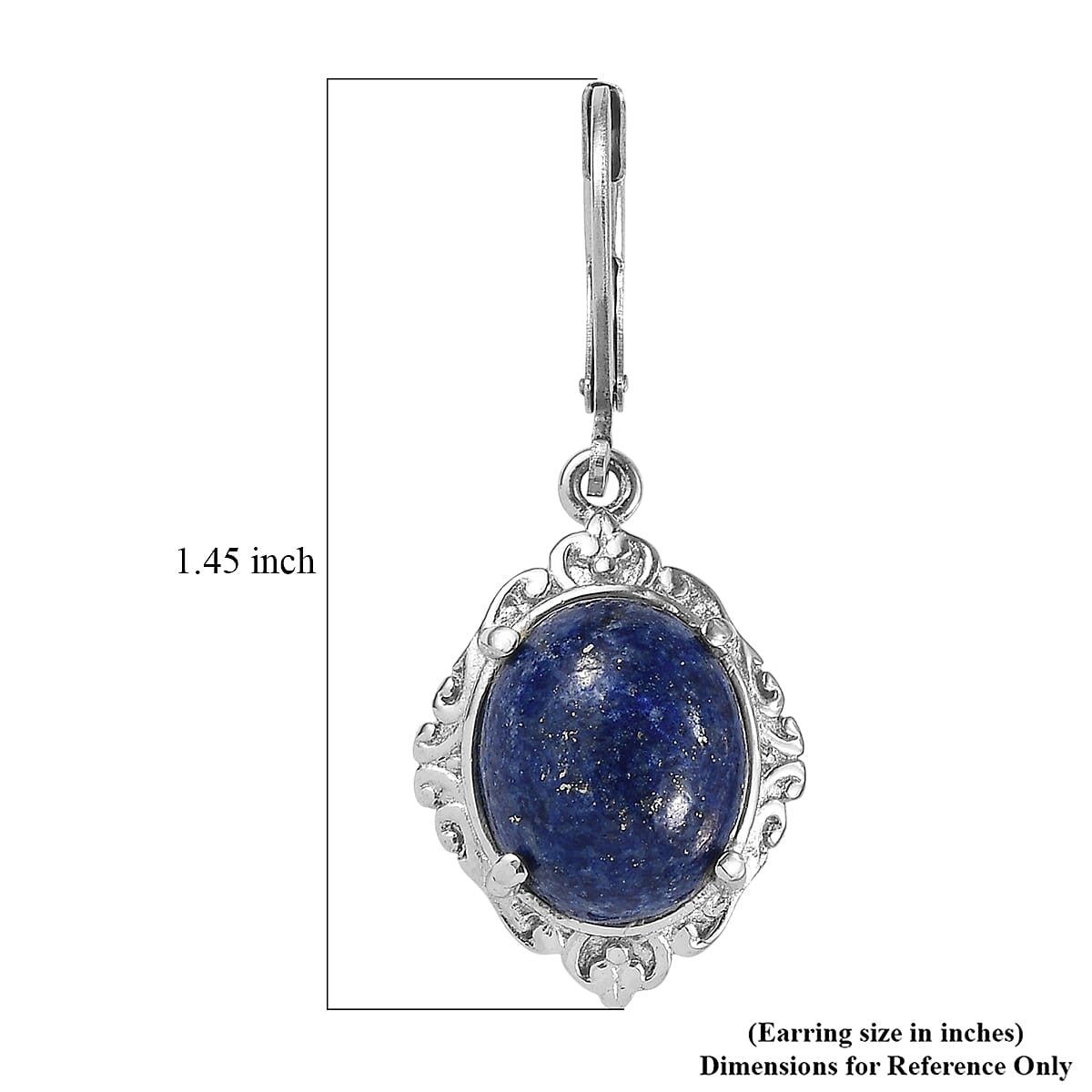 EverTrue Lapis Lazuli 11.30 ctw Earrings in Stainless Steel