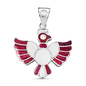 Peruvian Artistry Multi Gemstone 9.00 ctw Purple and White Colca Condor Pendant without Chain in Sterling Silver