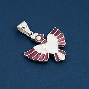 Peruvian Artistry Multi Gemstone 9.00 ctw Purple and White Colca Condor Pendant without Chain in Sterling Silver