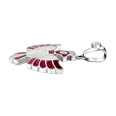 Peruvian Artistry Multi Gemstone 9.00 ctw Purple and White Colca Condor Pendant without Chain in Sterling Silver