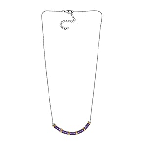 EverTrue African Amethyst 3.00 ctw Necklace in 18K YG Plated and Platinum Bond 18-20 Inches 