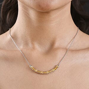 EverTrue Brazilian Citrine 3.00 ctw Necklace in 18K YG Plated and Platinum Bond 18-20 Inches 