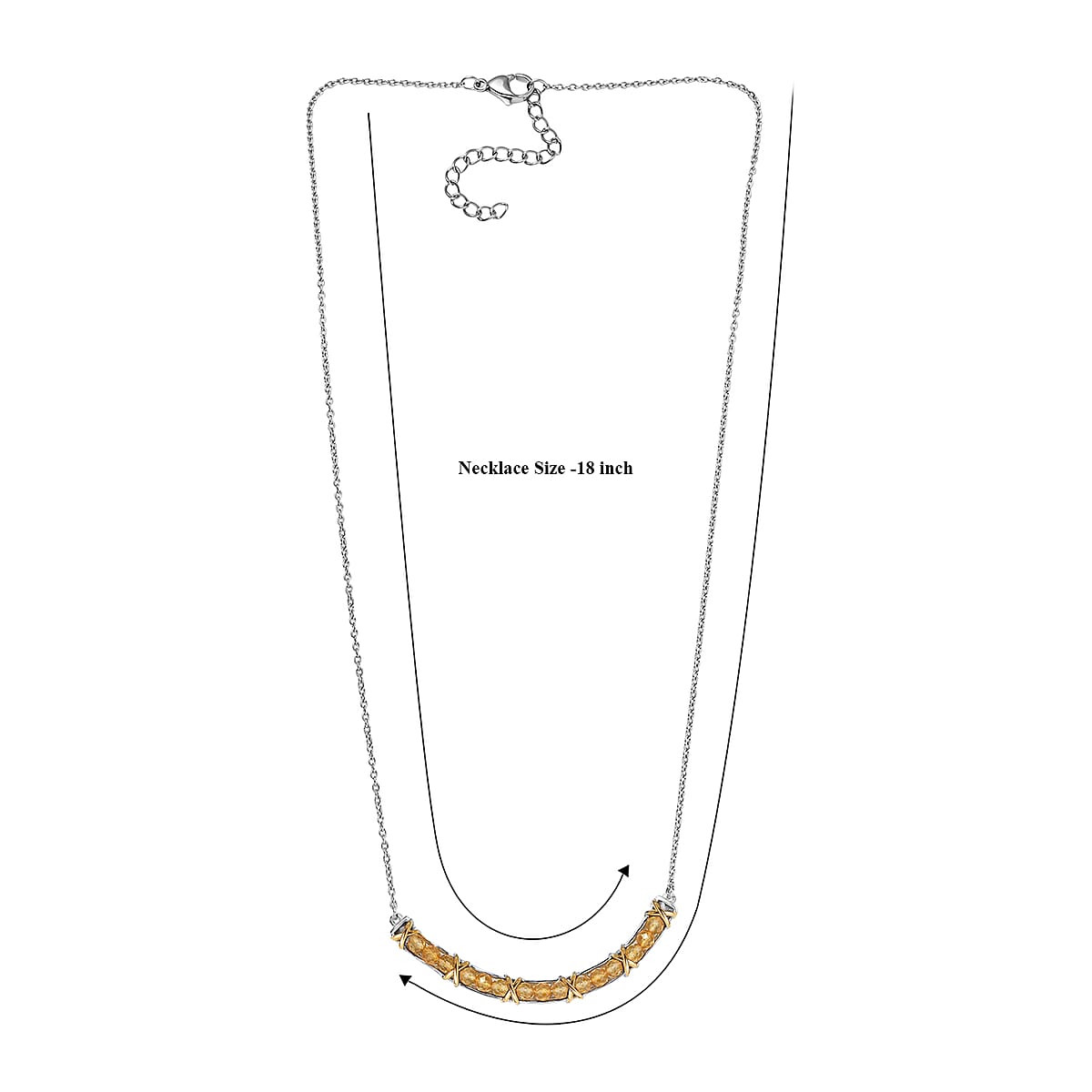 EverTrue Brazilian Citrine 3.00 ctw Necklace in 18K YG Plated and Platinum Bond 18-20 Inches  image number 5