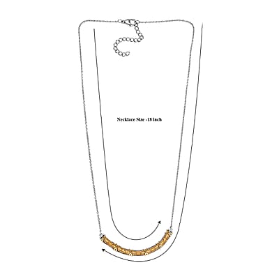 EverTrue Brazilian Citrine 3.00 ctw Necklace in 18K YG Plated and Platinum Bond 18-20 Inches