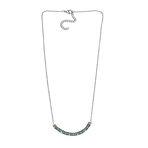EverTrue Sky Blue Topaz 3.60 ctw Necklace in 18K YG Plated and Platinum Bond 18-20 Inches 