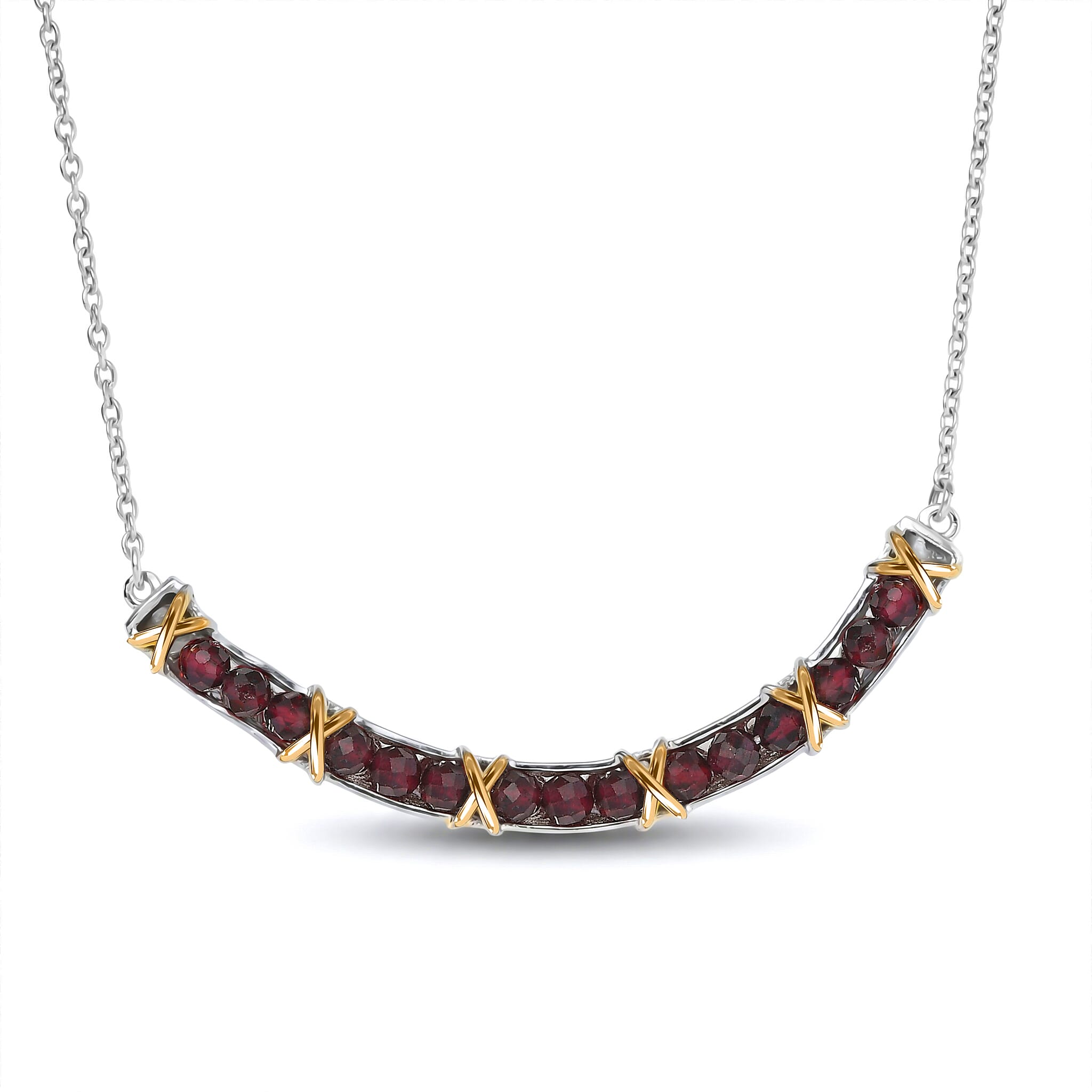 EverTrue African Amethyst Necklace (18-20 Inches) in 18K YG Plated and Platinum Bond 3.00 ctw