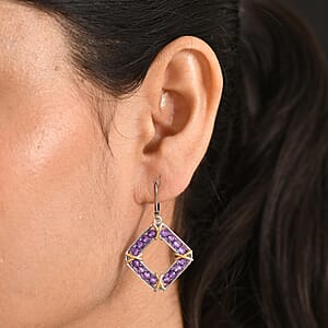 EverTrue African Amethyst 5.00 ctw Earrings in 18K YG Plated and Platinum Bond