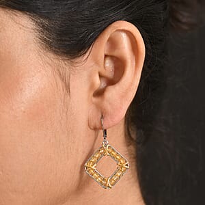 EverTrue Brazilian Citrine 6.65 ctw Earrings in 18K YG Plated and Platinum Bond