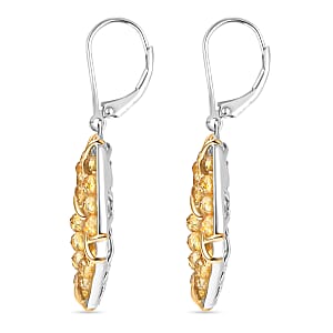 EverTrue Brazilian Citrine 6.65 ctw Earrings in 18K YG Plated and Platinum Bond