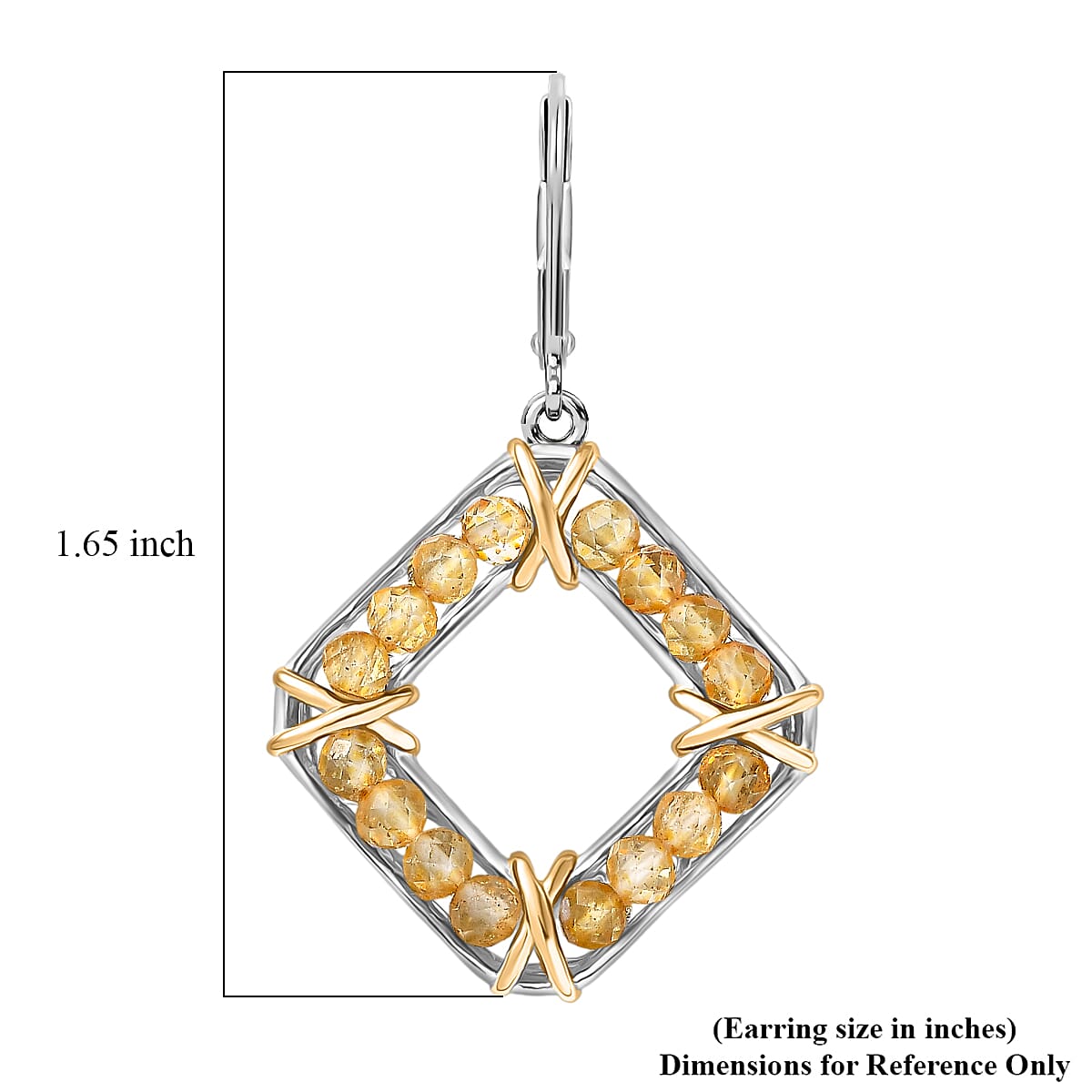 EverTrue Brazilian Citrine 6.65 ctw Earrings in 18K YG Plated and Platinum Bond image number 5