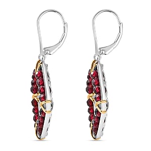 EverTrue Mozambique Garnet 10.00 ctw Earrings in 18K YG Plated and Platinum Bond