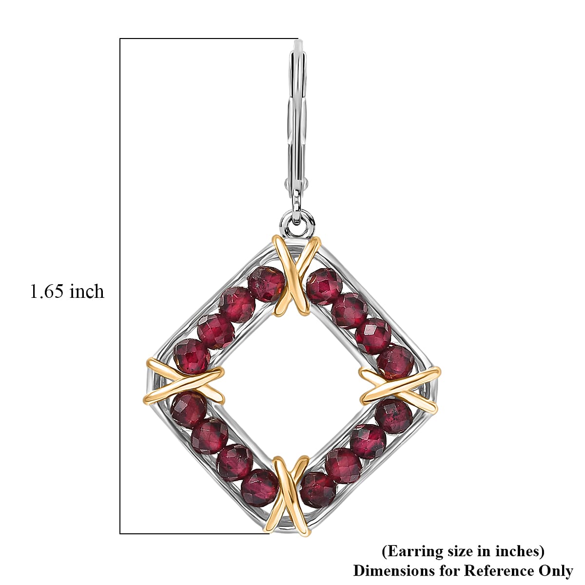 EverTrue Mozambique Garnet 10.00 ctw Earrings in 18K YG Plated and Platinum Bond image number 5