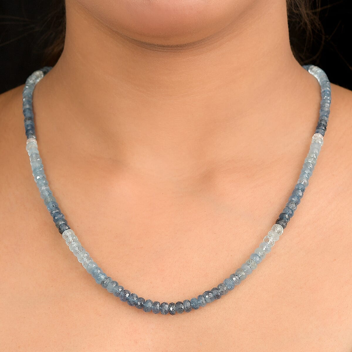 Doorbuster D'Joy Premium Multi Aquamarine 90.00 ctw Beaded Necklace in 18K Vermeil Yellow Gold Over Sterling Silver 18-20 Inches image number 2